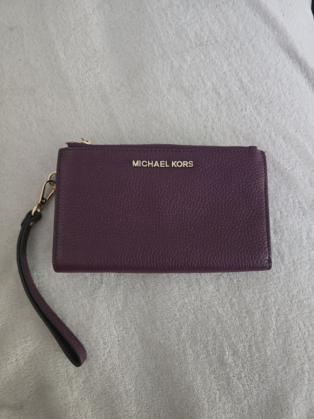Michael Kors Plum Leather Wristlet